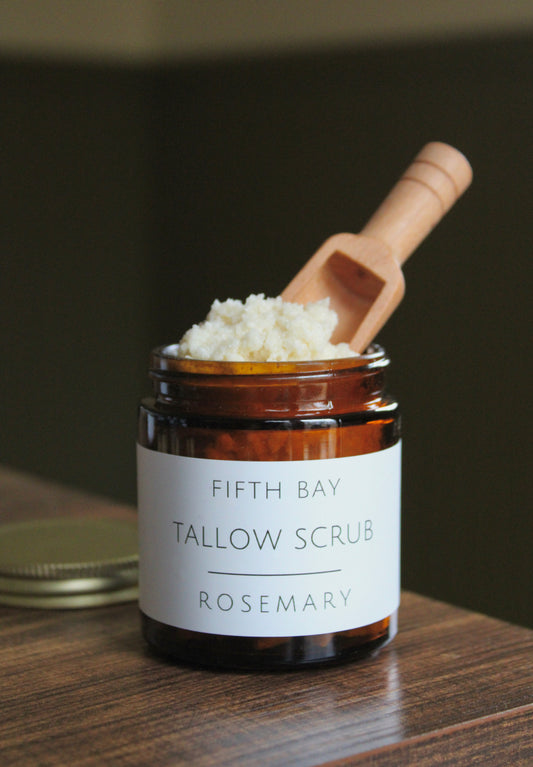 Rosemary tallow sugar scrub 4 oz jar